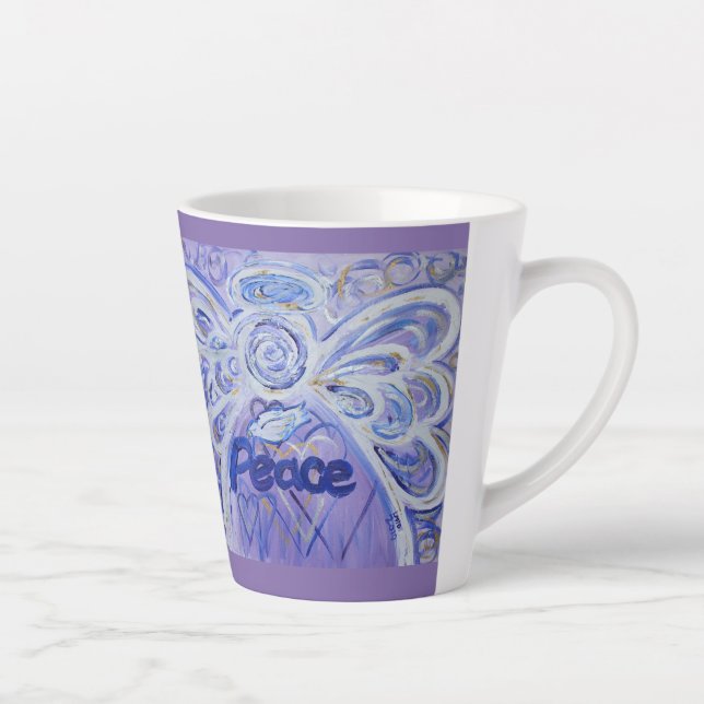 Peace Angel Word Art Custom Latte Tasse Cup (Rechts)