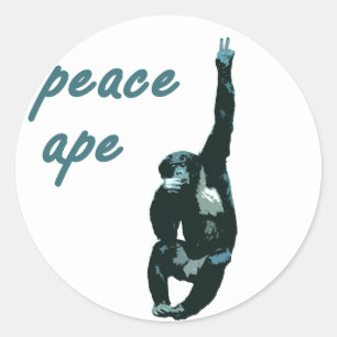 Peace Ape Lapel-Aufkleber Runder Aufkleber