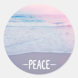 PEACE Aufkleber, um Ihren Tag zu erhellen! Runder Aufkleber