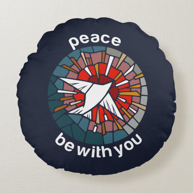 Peace be with you rundes kissen (Vorderseite)