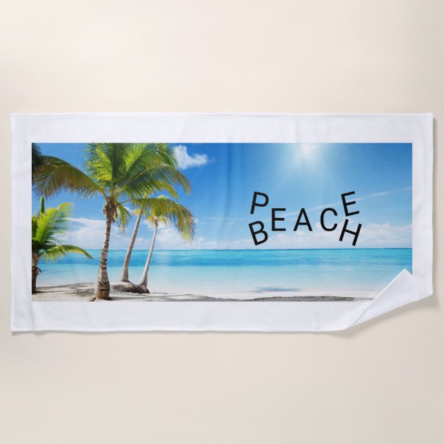 Peace Beach Palm Tree Strandtuch (Vorderseite)