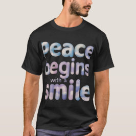 Peace beginnt mit einem Lächeln - Soft Design T -  T-Shirt