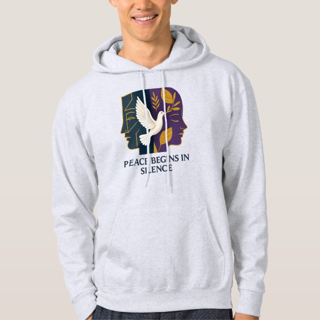 Peace Begins in Silence Dove Hoodie (Vorderseite)