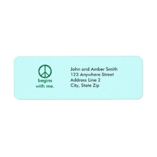 Peace begins with me, Return Address Labels