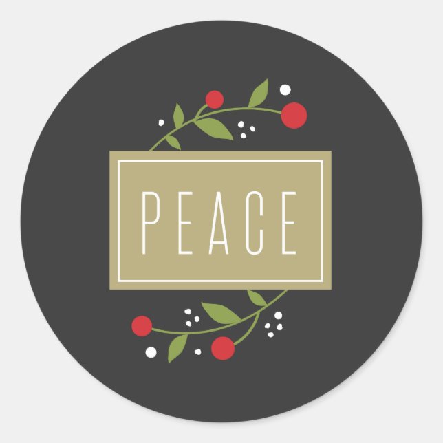 Peace Berries Holiday Sticker (Vorderseite)