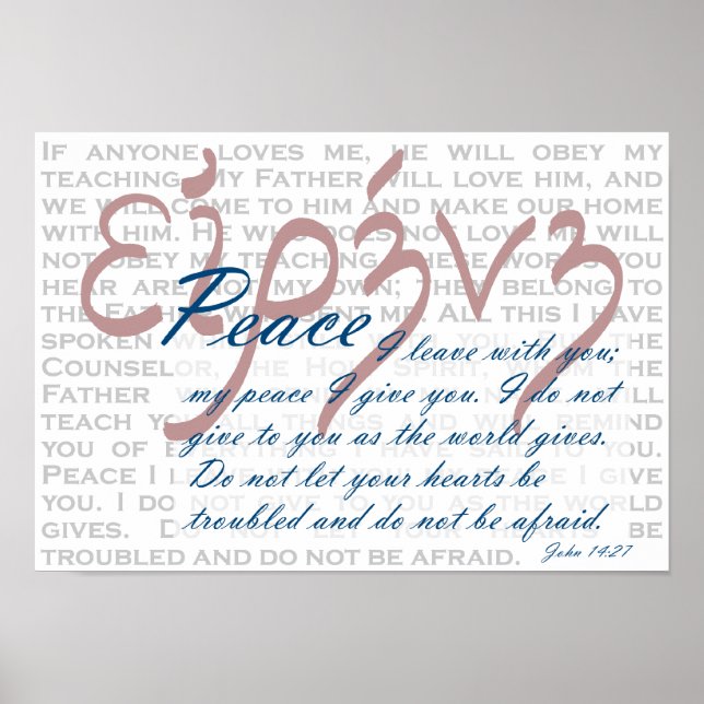 Peace Bible Verse auf Christlicher Printwerbung Poster (Vorne)