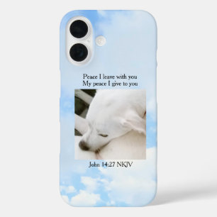 Peace Bible Verse One Foto Soft Blue Sky iPhone 16 Hülle