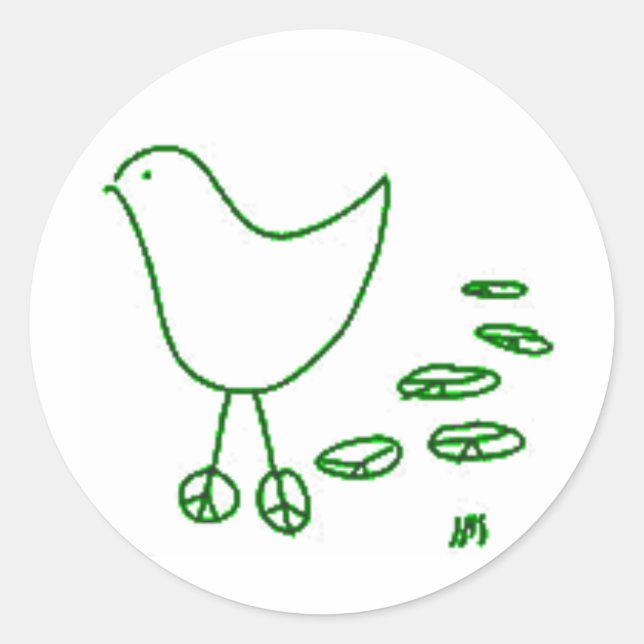 Peace Bird Runder Aufkleber (Vorderseite)