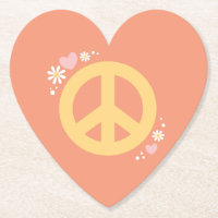 Peace Blume Power Liebe Party Untersetzer 60er Jah