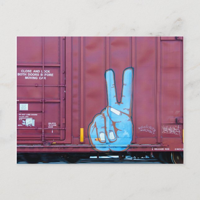 Peace Boxcar Art Postcard Postkarte (Vorderseite)