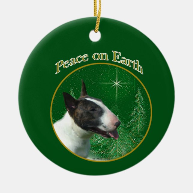 Peace Bull Terrier Ornament (Vorne)