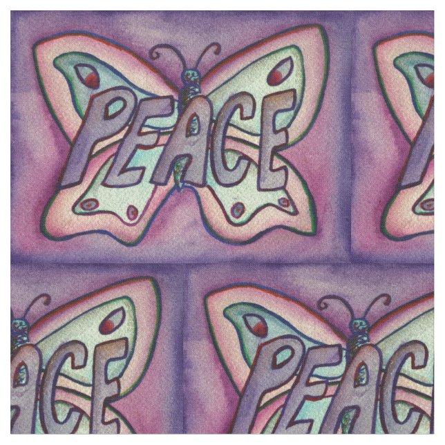 Peace Butterfly Inspiration Kunststoffe Stoff (Nahaufnahme)