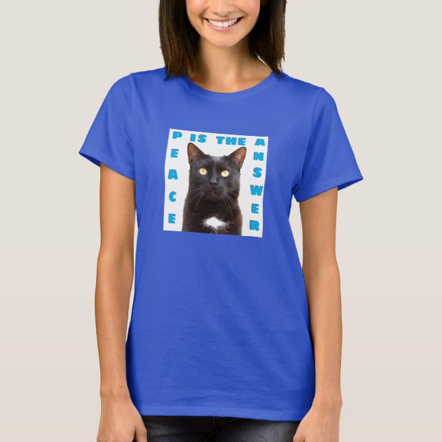 Peace - cat (Dark T - Shirt) T-Shirt (Vorderseite)