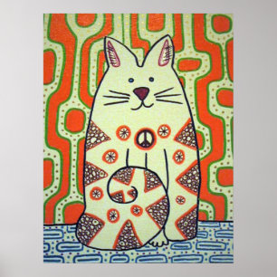 Peace Cat Poster