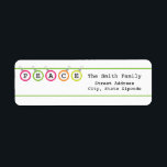 Peace Christmas Address Label<br><div class="desc">Benutzen Sie dieses personalisierte "Peace"-Adressetikett,  wenn Sie Ihre Urlaubskarten verschicken. Zu den passenden Elementen gehören: Porto-Briefmarke und Fotokarte.</div>