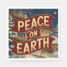 Peace Christmas Napkin Serviette