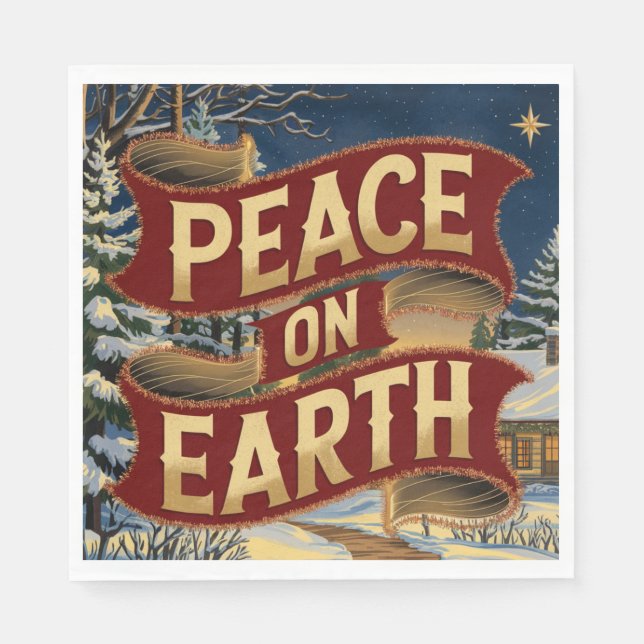 Peace Christmas Napkin Serviette (Vorderseite)