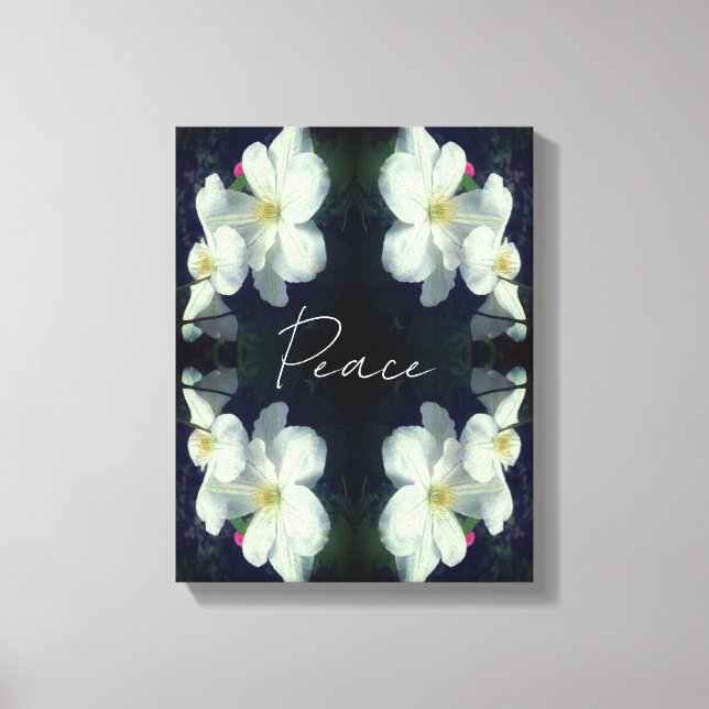 Peace Clematics Blume Abstrakt Inspiration Leinwanddruck (Vorderseite)