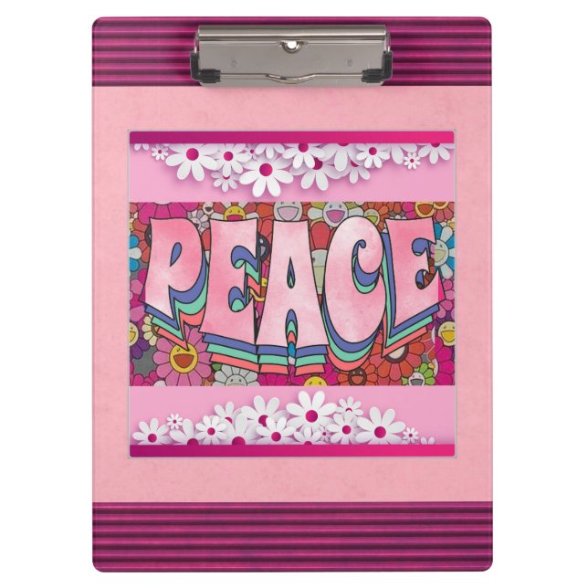 Peace Clipboard Klemmbrett (Vorderseite)