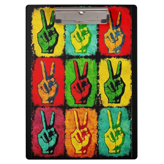 Peace Clipboard Klemmbrett (Vorderseite)