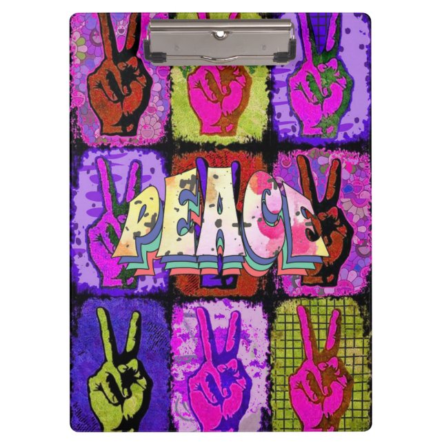 Peace Clipboard Klemmbrett (Vorderseite)