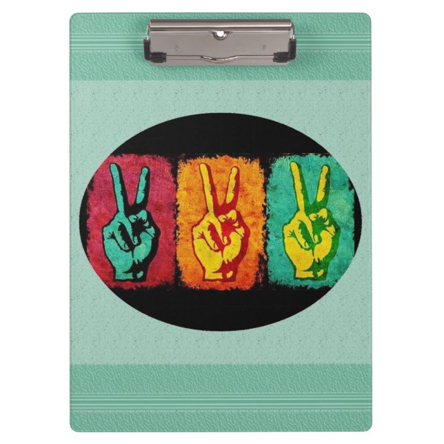 Peace Clipboard Klemmbrett (Vorderseite)