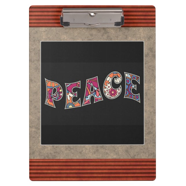 Peace Clipboard Klemmbrett (Vorderseite)