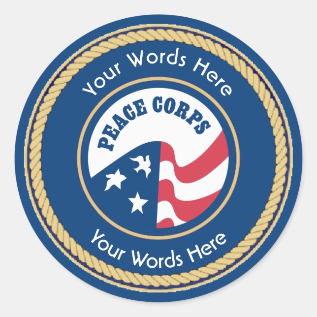 Peace Corps Universal Rope Shield Runder Aufkleber (Vorderseite)