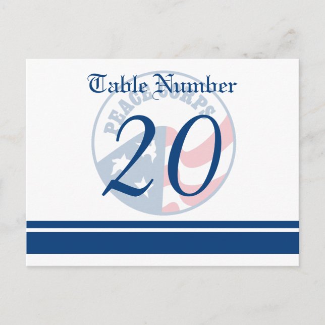 Peace Corps Wedding Table Nimber Postcard Postkarte (Vorderseite)