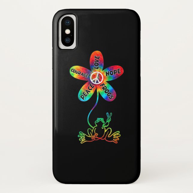 Peace Courage Liebe Hope Frogs Hippie Case-Mate iPhone Hülle (Rückseite)