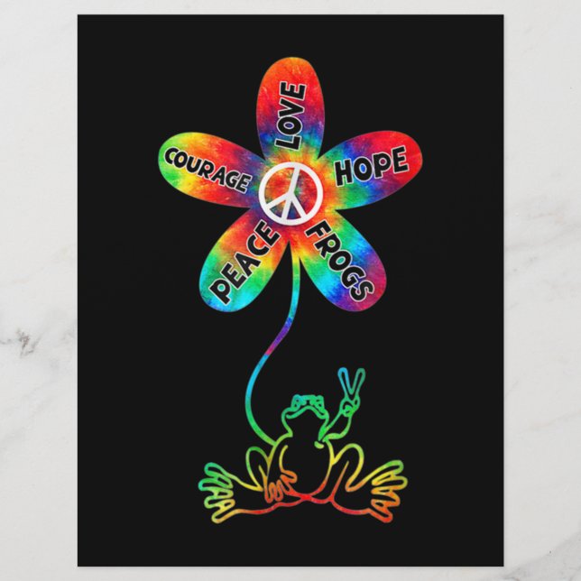 Peace Courage Liebe Hope Frogs Hippie Flyer (Vorne)