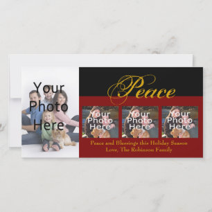 Peace Custom Christmas Foto Cards Feiertagskarte