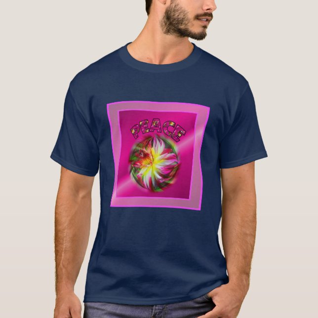 Peace Dahlia Blume Inspiration T-Shirt (Vorderseite)