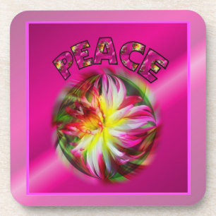 Peace Dahlia Blume Inspiration Untersetzer Set