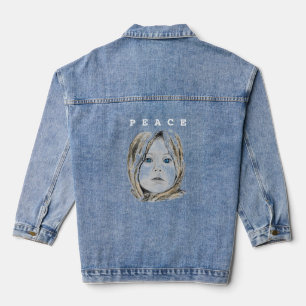 Peace Denim Jacket Blue Mit Augen Sweet Little Gir Jeansjacke