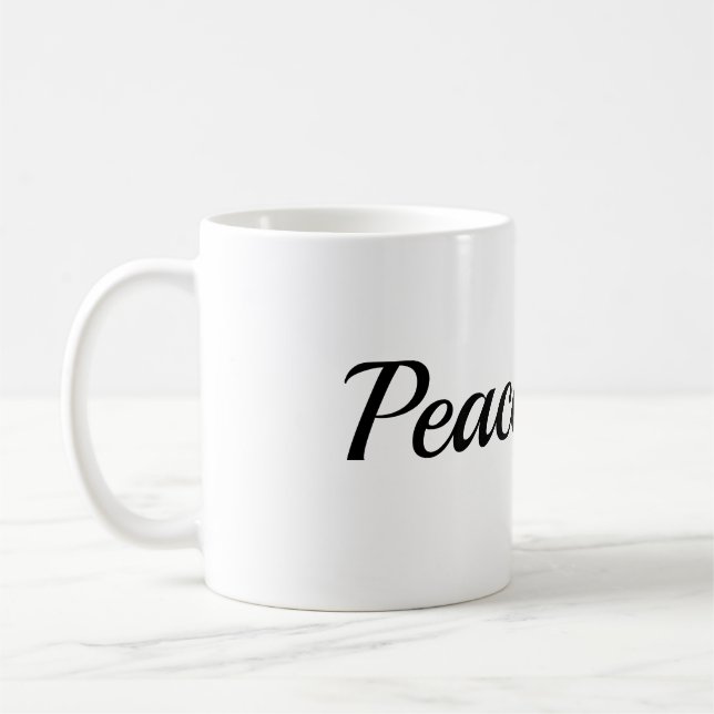 Peace Disintegration Effect Typography Classic Mug Kaffeetasse (Links)