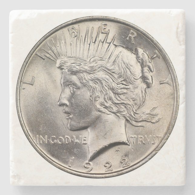 Peace Dollar Stone Untersetzer (Vorderseite)