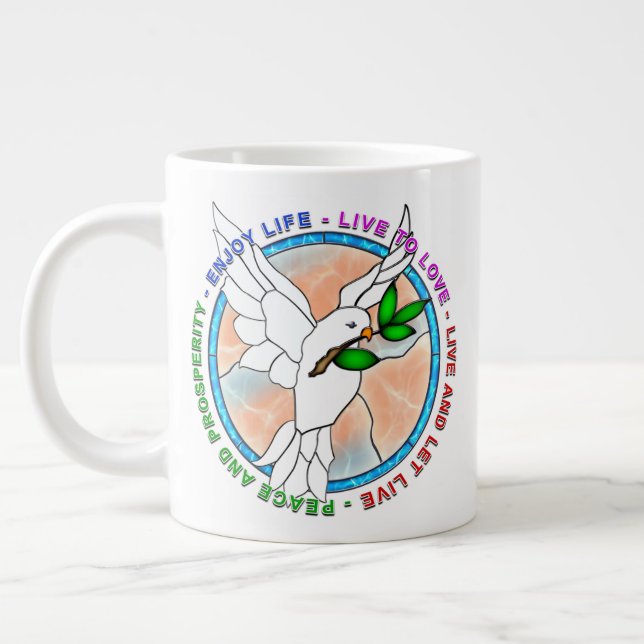 "PEACE DOVE" 20oz Riesenkaffee Tasse (Links)