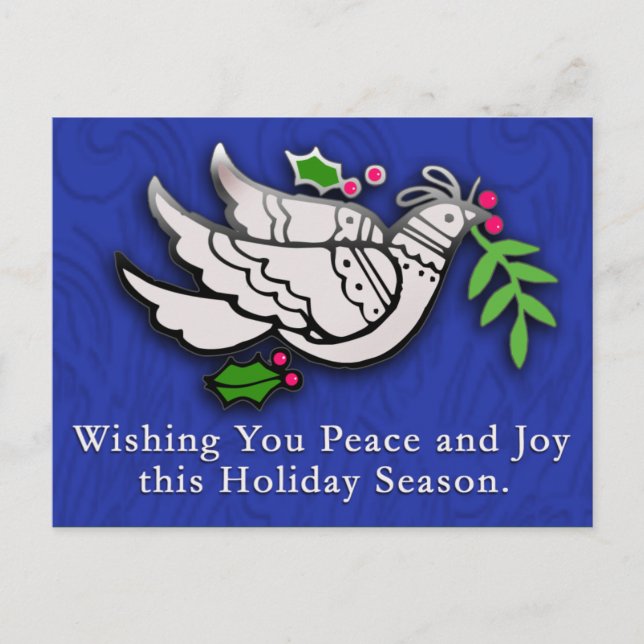 Peace Dove avec Cartes Holly, Cartes Postales, Sti (Devant)