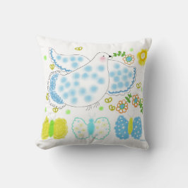 Peace Dove blue and yellow pillow Kissen