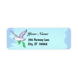 Peace Dove Blue Sky Custom Return Address Label