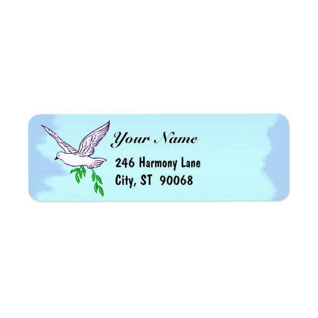 Peace Dove Blue Sky Custom Return Address Label (Vorne)
