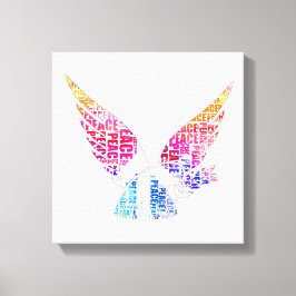 Peace Dove. Harmony Hippie Watercolor Leinwanddruck