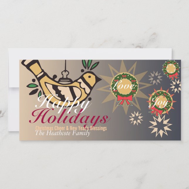 Peace Dove Holiday Love Joie Carte de voeux (Devant)