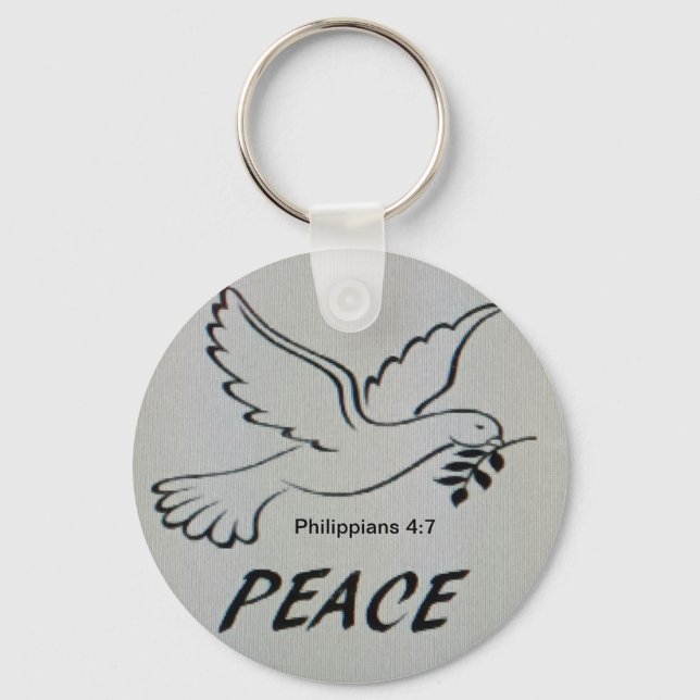 Peace Dove Key Chain with scripture Schlüsselanhänger (Vorderseite)