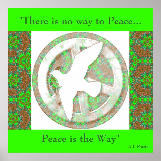 Peace Dove - Mandala Poster - mit Zitat.1 (Vorne)