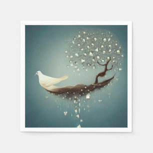 Peace Dove & Pearl Tree Serviette