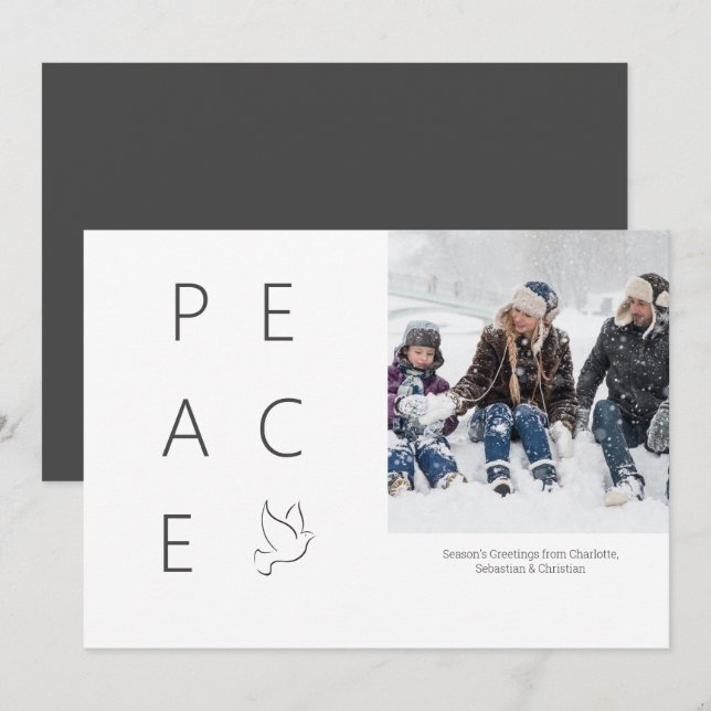 Peace Dove Personalisiert Simple Foto Weihnachten Einladung (Vorne/Hinten)