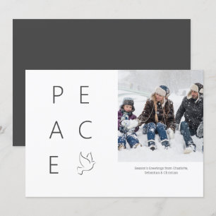Peace Dove Personalisiert Simple Foto Weihnachten Einladung