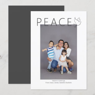 Peace Dove Personalisiert Simple Foto Weihnachten Einladung
